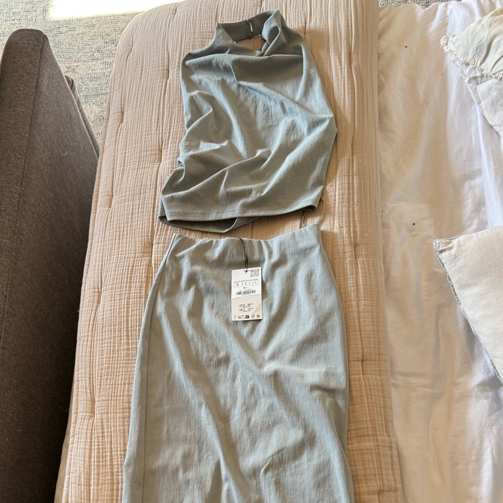 Elegant Green/Gray Women's Skirt